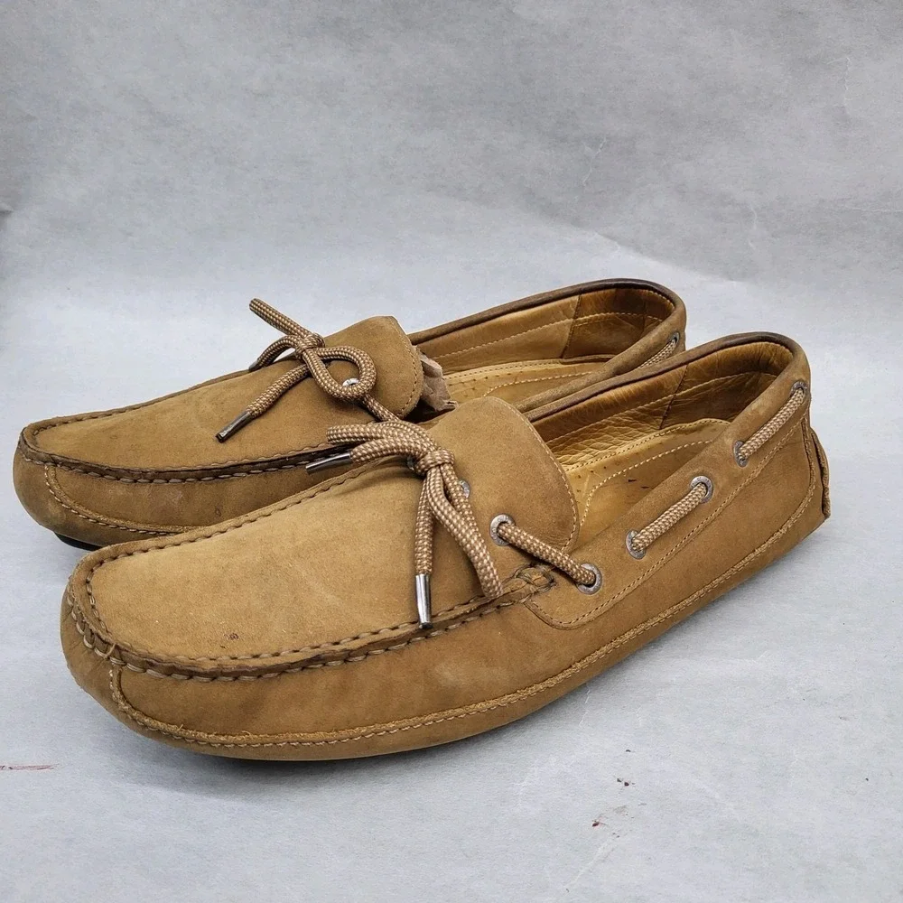 Bass Tuscany Mens Size 11 M Slip On Driving Shoes Loafers Brown Leather Boat